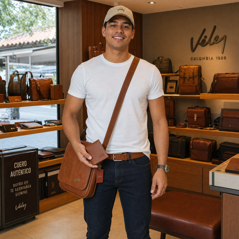 Set Premium Hombre Dakota — Bolso + Billetera + Correa + Gorra